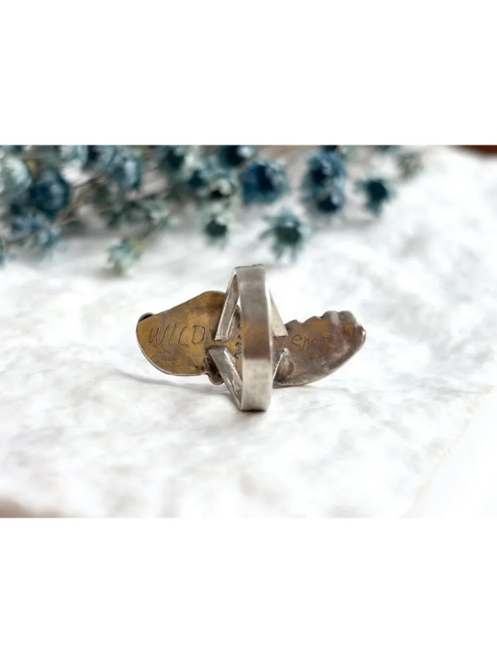 ZUNI Coral WILD SMITH Southwest Sterling Silver 925 Vintage Ring - sz 4.5
